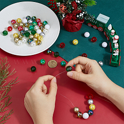 Наборы для самостоятельного изготовления круглых бусин из акрила и полимерной глины с кристаллами&nbsp;DIY-PH0033-16