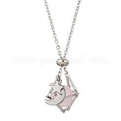 304 Edelstahl leere Makramee Tasche Stern Mond Anhänger Kabel Kette Halskette machen&nbsp;NJEW-JN05281-01