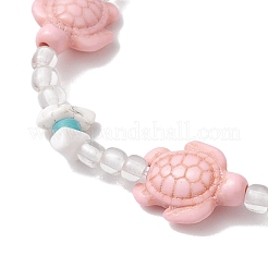 Stretch-Armbänder aus synthetischen Türkis- und Magnesitperlen&nbsp;BJEW-JB11674