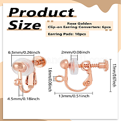 Латунные серьги с клипсами&nbsp;KK-LP0002-11RG