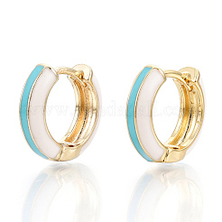 Латунные английском замке Серьги-кольца&nbsp;LS-EJEW-S209-07C