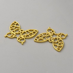 Schmetterlingsanhänger aus Zinklegierung mit offener Rückseite&nbsp;FIND-WH0016-61E-G