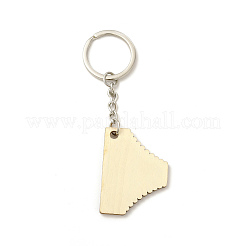 Slip en bois naturel avec porte-clés mot&nbsp;WOOD-B006-01