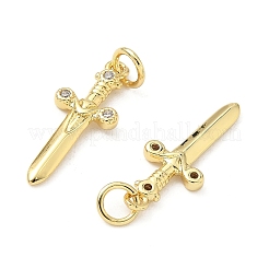 Pendentifs avec zircon cubiques à micro-pavés en laiton&nbsp;KK-Z120-54G-01
