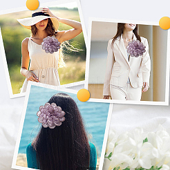 Броши из цветочной ткани со стразами&nbsp;JEWB-WH20009-06P-01