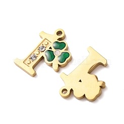 304 Edelstahl-Emaille- und Strass-Anhänger&nbsp;STAS-B130-01G-1