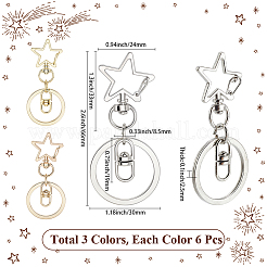 18 шт. 3-х стильные застежки из сплава для брелка&nbsp;KEYC-SP0001-49C