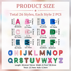 52шт 26 стиля непрозрачные акриловые европейские бусины&nbsp;OACR-UN0001-08