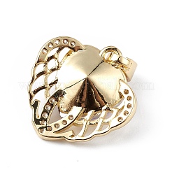 Colgantes de circonio cúbico transparente micro pavé de latón chapado en oro real de 18k&nbsp;KK-C015-29G-12