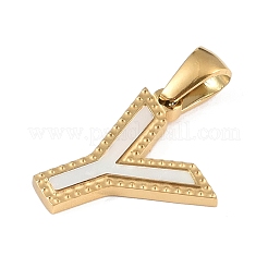 Colgantes de alfabeto de concha blanca natural&nbsp;STAS-M338-02G-Y