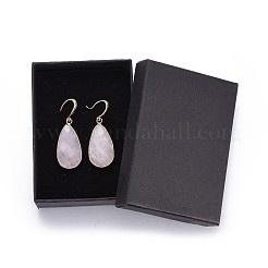 Orecchini pendenti con quarzo rosa naturale a goccia&nbsp;EJEW-JE02998-03