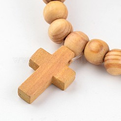 Braccialetti di fascino di perline di legno tratto trasversale&nbsp;X-BJEW-JB02219