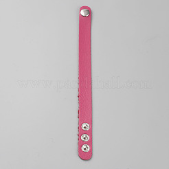Pulsera sencilla de cordón liso símil piel con hebillas&nbsp;BJEW-TAC0010-01A-07