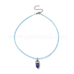 Collana con pendente a proiettile misto naturale con catene di perline di semi per donna&nbsp;NJEW-JN04298