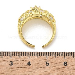 Messing Micro Pave Zirkonia Manschette offene Ringe&nbsp;RJEW-C163-24G