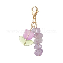 Decorazione pendente con pietre preziose naturali scheggiate&nbsp;HJEW-JM00987