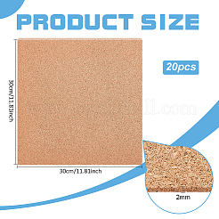 20шт квадратных пробковых листов&nbsp;DIY-BC0016-24