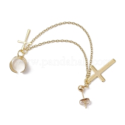 Ohrstecker mit Kreuz aus Legierung&nbsp;EJEW-JE06242-02