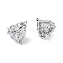 Ottone con risultati di orecchini a bottone in zirconia cubica&nbsp;KK-B087-10P