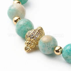 Набор браслетов стрейч с кубическим цирконием в форме раковины для девочек-подростков&nbsp;X1-BJEW-JB06850-04