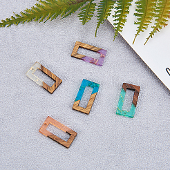 Pendentifs en résine transparente et bois de noyer&nbsp;RESI-CJ0001-77