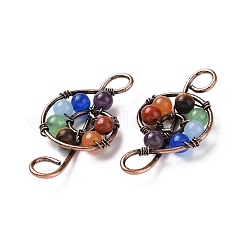 Thème chakra pierre naturelle mélangée gros pendentifs&nbsp;G-G871-07R