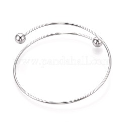 Fabrication de bracelets manchettes réglables en fil d'acier inoxydable 304&nbsp;MAK-WH20002-01C-P
