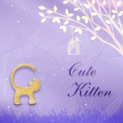 925 orecchini a gancio a forma di gattino in argento sterling&nbsp;JE315C