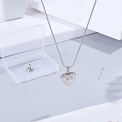 1 colgante de urna de cenizas de acero inoxidable con forma de corazón y huella de pata.&nbsp;NJEW-CN0001-15P