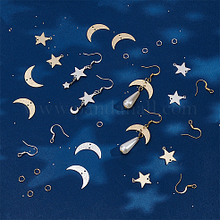 Набор для самостоятельного изготовления сережек-подвесок в виде луны и звезды&nbsp;DIY-UN0004-31