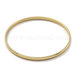 Juego de brazaletes de anillo plano liso de acero inoxidable 202 con revestimiento al vacío de PVD de 7 pieza&nbsp;BJEW-M317-14B-G