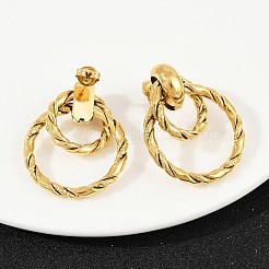 Серьги-гвоздики из нержавеющей стали 304 с двойным витым кольцом&nbsp;EJEW-K268-30G