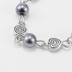 Fatti a mano rotonda perline perle di vetro catena per collane bracciali fare&nbsp;AJEW-JB00077-02