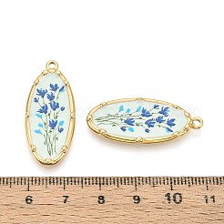 Colgante ovalado de acero inoxidable 304 con estampado floral.&nbsp;STAS-T071-27A-G