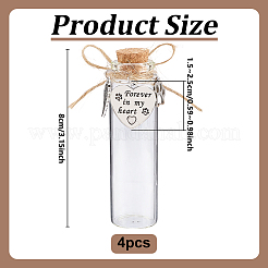 4 Stück Glas-Korken-Wunschflasche&nbsp;AJEW-DR00053