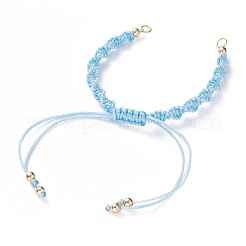 Fabrication de bracelets en cordon tressé en polyester réglable&nbsp;AJEW-JB00848-04