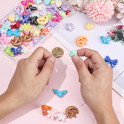 80шт 10 стиля акриловые бусины&nbsp;OACR-BM0001-02