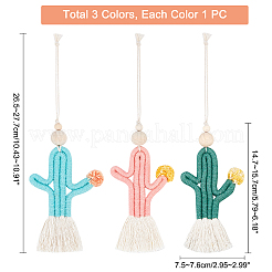 3 pz 3 colori decorazioni pendenti in cotone&nbsp;AJEW-CA0001-86
