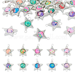 20 Stück Polymer Clay Stern & CCB Rahmen Glieder Verbinder Charms&nbsp;CLAY-TADJ0001-06