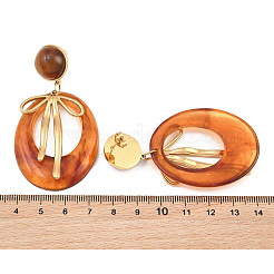 Pendientes colgantes de acero inoxidable 304 y resina para mujer&nbsp;SA-CBA717A-01G-03