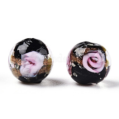 Светящиеся бусины лэмпворк из золота и песка ручной работы&nbsp;LAMP-T021-03I