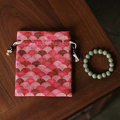 Tela de algodón con estampado de escamas de pescado&nbsp;DIY-WH0622-777C