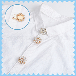 4 шт. запонки из сплава со стразами&nbsp;HJEW-NB00217