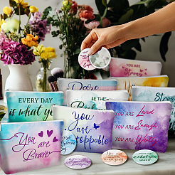 10 шт. 10 стиля полиэстеровых холщовых косметичек&nbsp;ABAG-TN0001-01