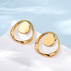 Серьги-гвоздики из нержавеющей стали 304 с ионным покрытием (IP)&nbsp;EJEW-D281-21G