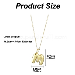 1 pz collane con ciondolo in ottone con lettera iniziale&nbsp;NJEW-YW0001-24M