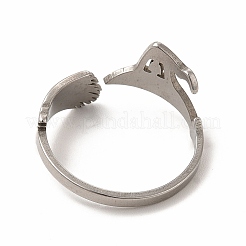 Кольцо-манжета с открытыми звеньями и шляпой из нержавеющей стали 201&nbsp;LS-RJEW-K239-06P