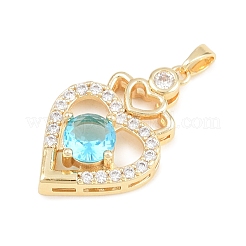Pendentifs de zircone cubique en laiton micro pavé saint valentin&nbsp;KK-T086-01E