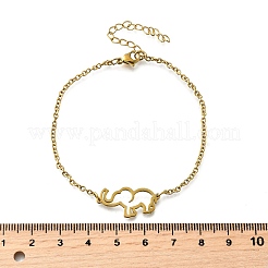 201 браслет из нержавеющей стали в форме слона&nbsp;BJEW-B128-02G