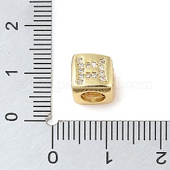 Micropave de latón transparente circonio cúbico cuentas europeas&nbsp;LS-KK-K368-01G-03